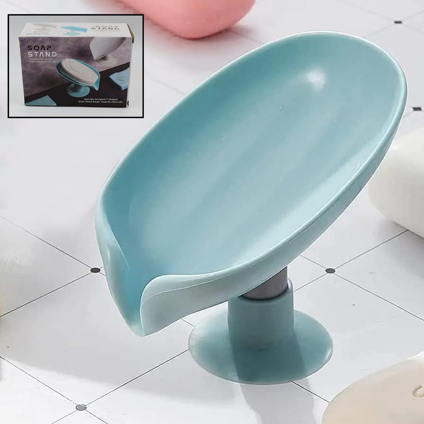 Soap Holder Stand Self Draining Soap Dish Holder Soap Box ,Sabudani (1 Pc)