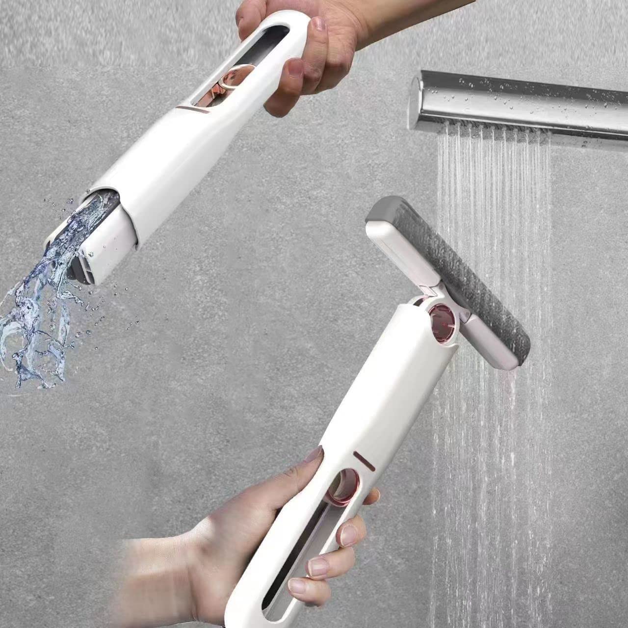 Portable Self-Squeeze Short Mop, with 1 Cotton Head, Bathroom Kitchens Table