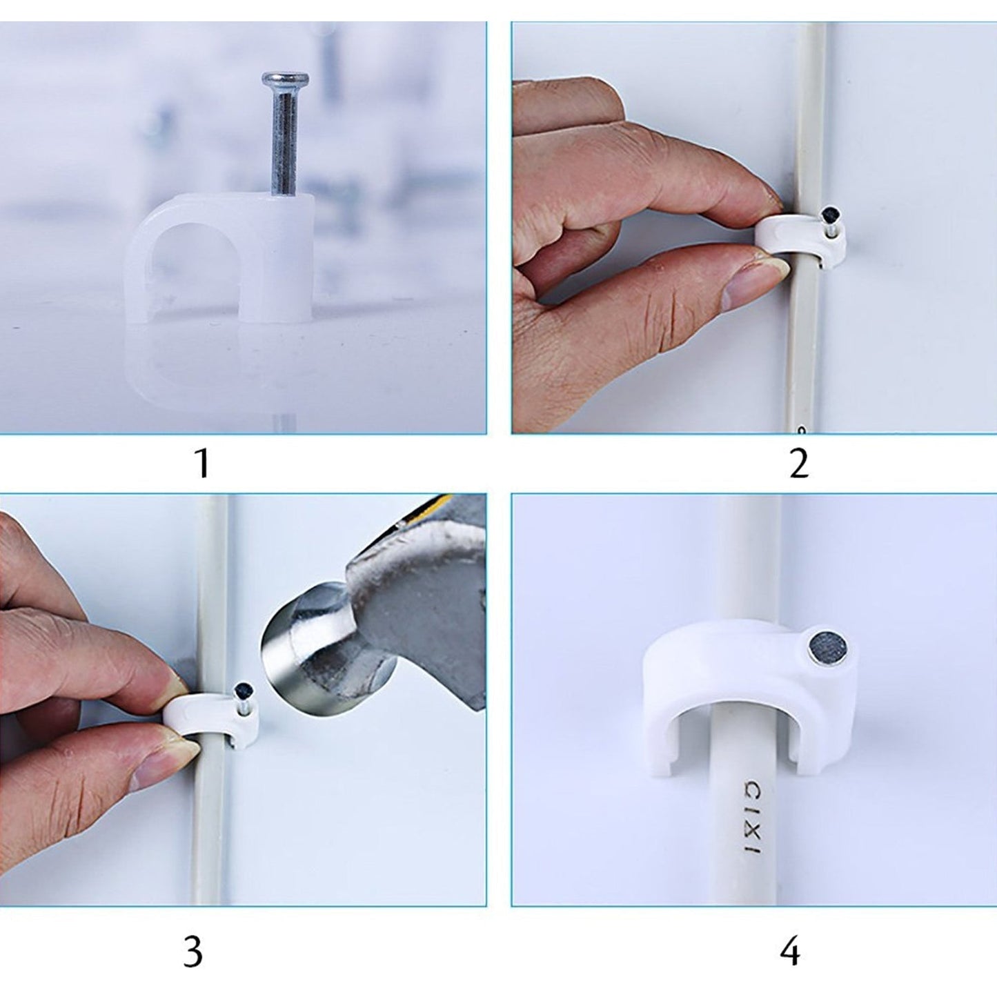 100 Pc 6MM Cable Clips for Securing Wires on Walls